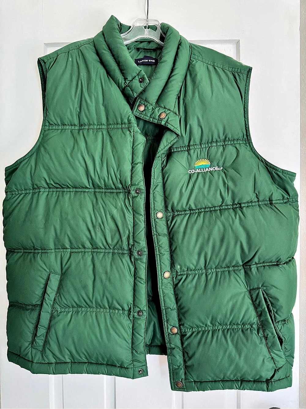 Lands' End Quilted Puffer Vest in Green XL Like New